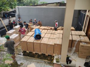 Proses packing Project BRI IT tujuan banten dan kalimantan barat